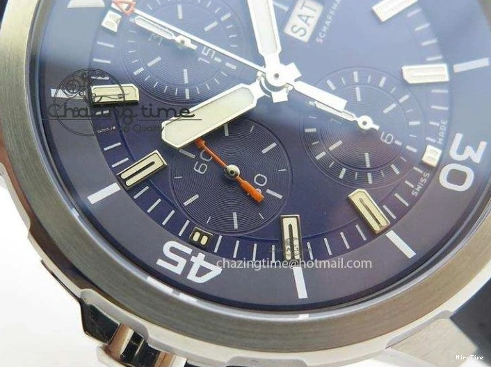 MIROTIME 0512 Aquatimer Chrono IW376803 V6F 1:1 Best Edition Blue Dial On Rubber Strap A WellDesigned 7282
